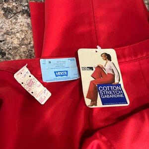 NWT Vintage Levis Womenswear Red pants Gabardine Cotton Stretch sz36